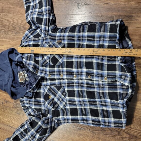 Legendary Whitetails Hooded Flannel Shirt Jacket Mens Medium Plaid Quilted - Picture 5 of 7